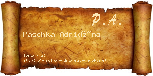 Paschka Adriána névjegykártya